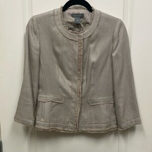 Ann Taylor Fully lined tweed tan jacket
